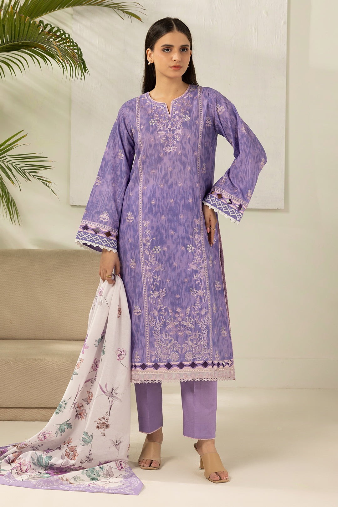 Embroidered Shirt Shalwar Dupatta - 0207
