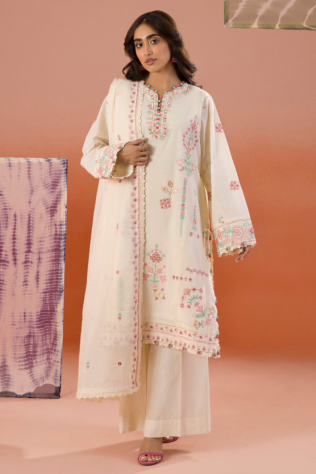 Embroidered Shirt Shalwar Dupatta - 0211