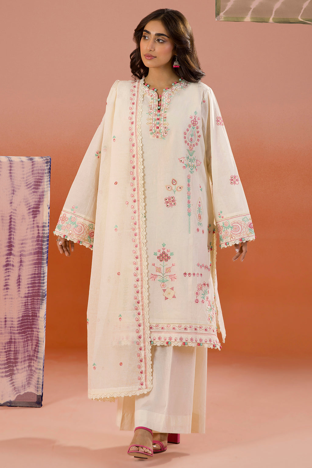 Embroidered Shirt Shalwar Dupatta - 0211