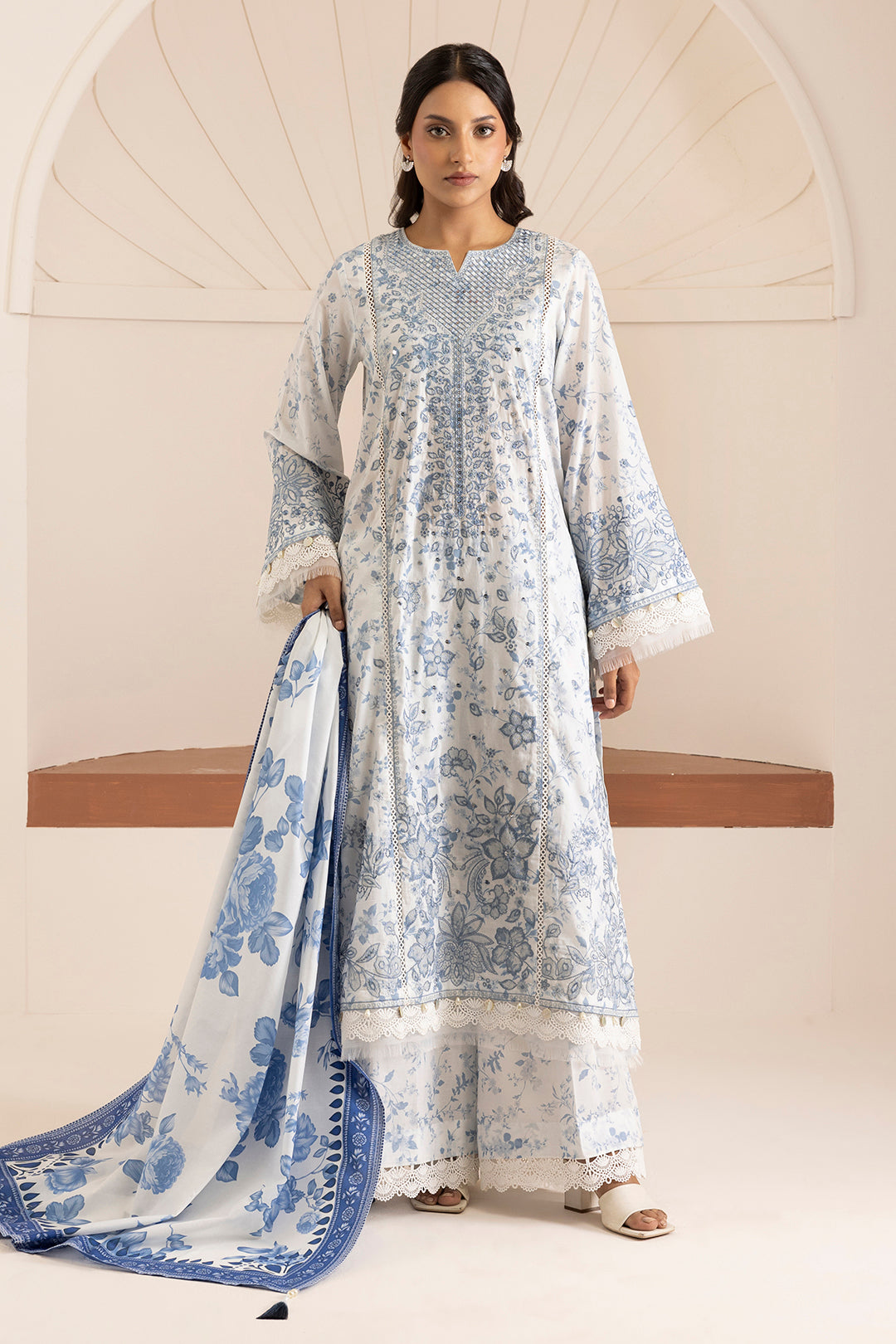 Embroidered Shirt Shalwar Dupatta - 0213