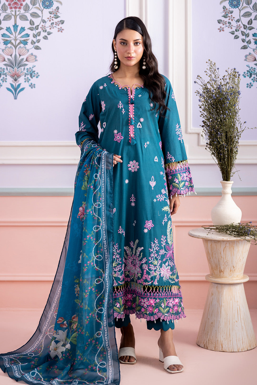Embroidered Shirt Shalwar Dupatta - 0214