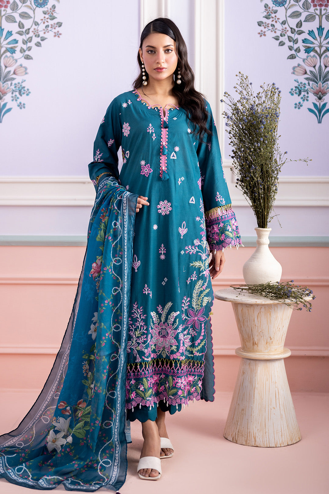 Embroidered Shirt Shalwar Dupatta - 0214