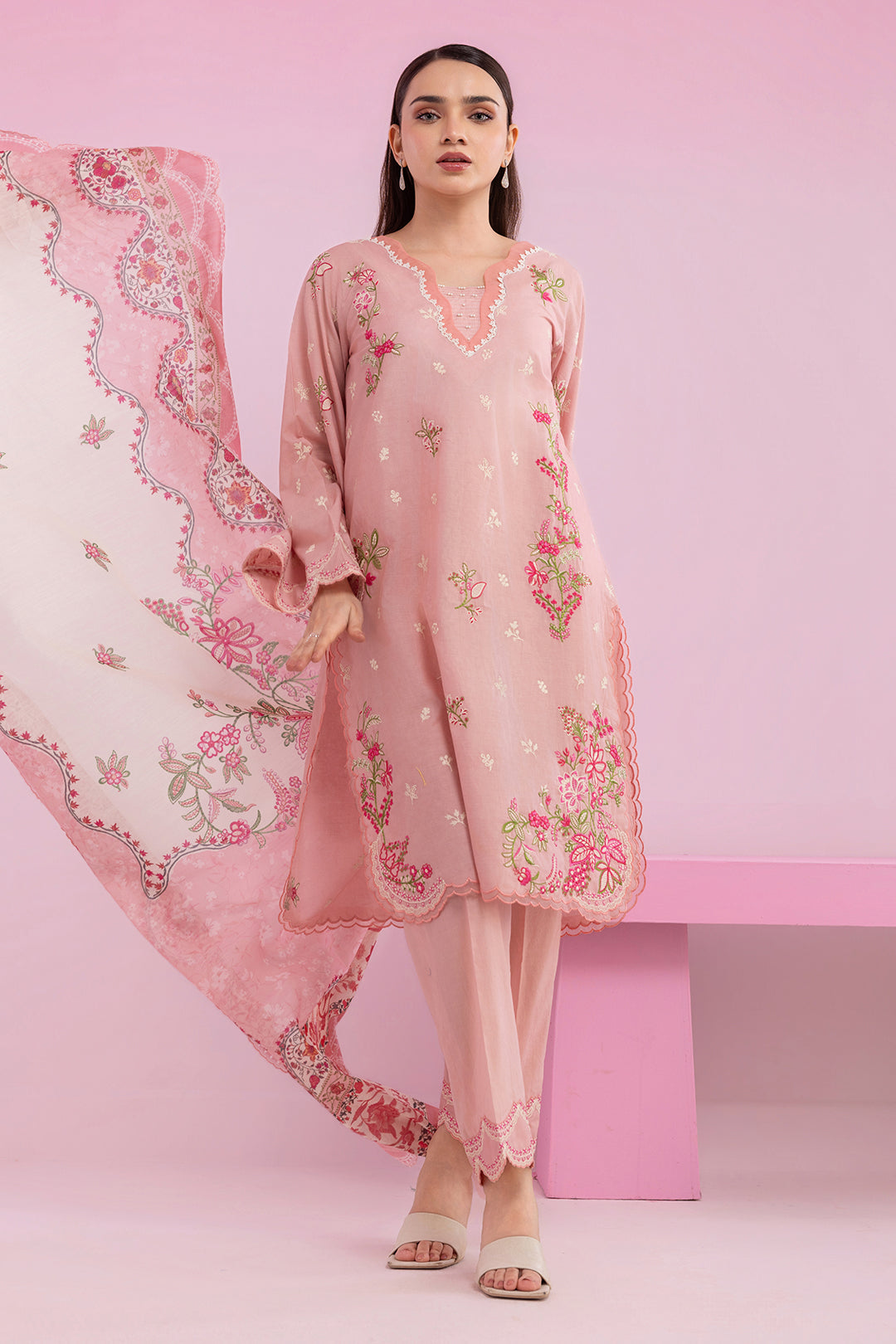 Embroidered Shirt Shalwar Dupatta - 0216