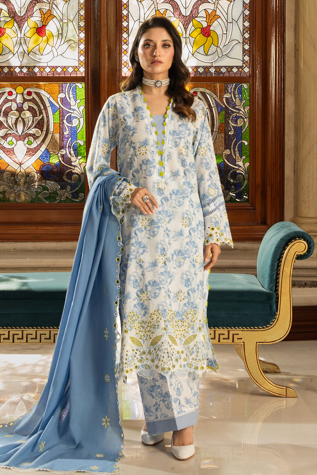 Embroidered Shirt Shalwar Dupatta - 4001