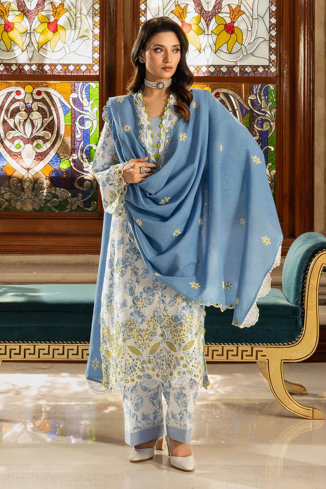 Embroidered Shirt Shalwar Dupatta - 4001