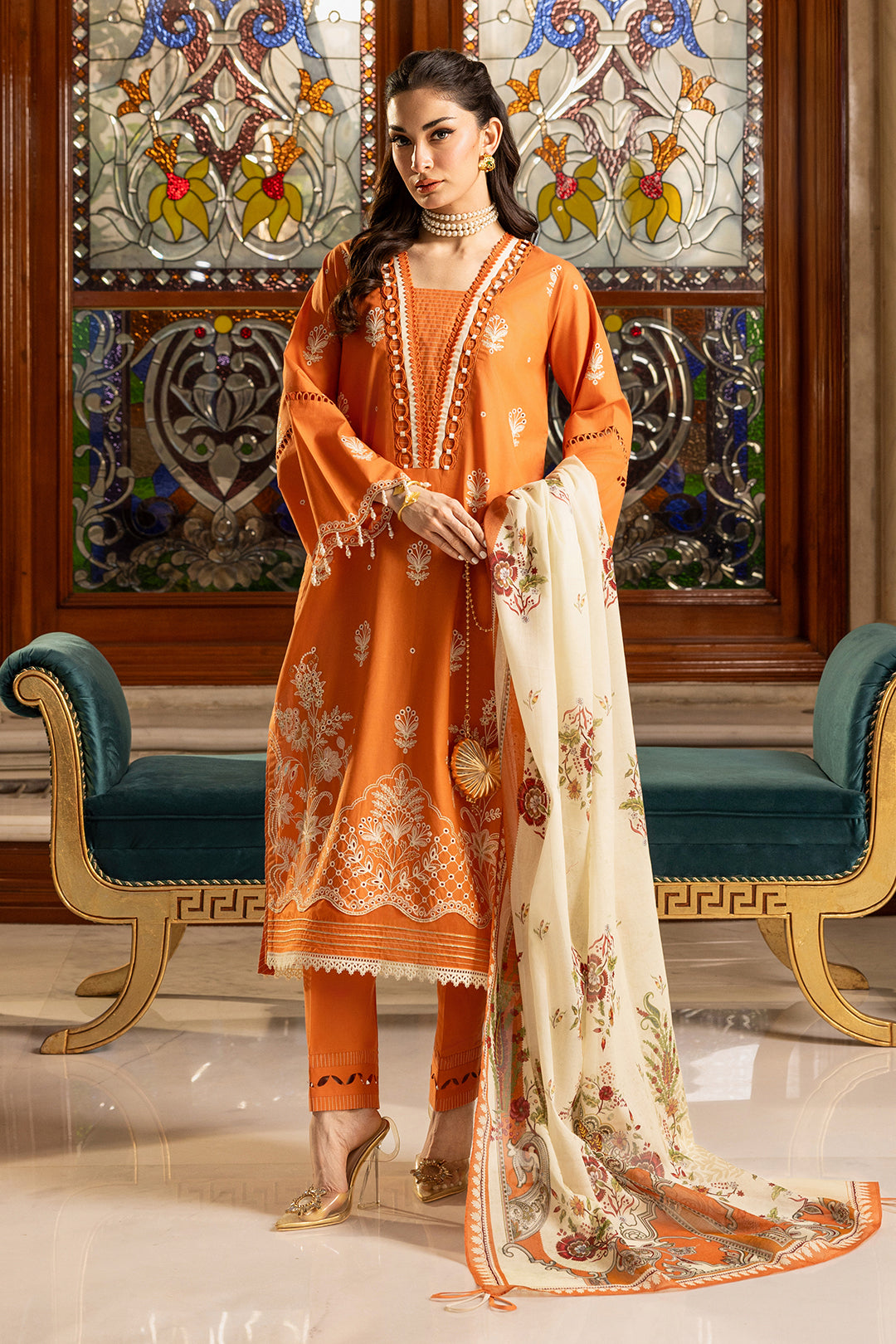 Embroidered Shirt Shalwar Dupatta - 4002