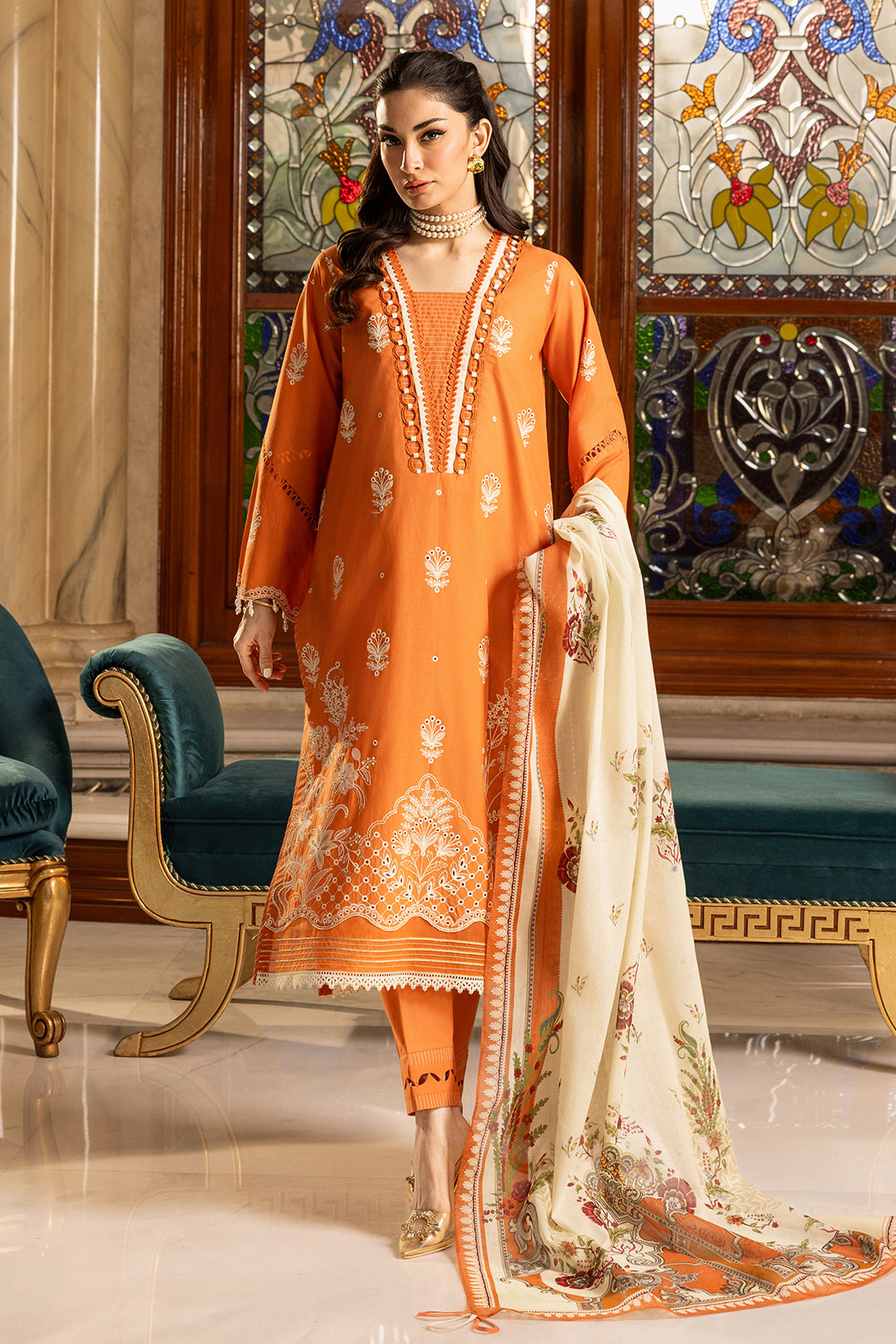 Embroidered Shirt Shalwar Dupatta - 4002