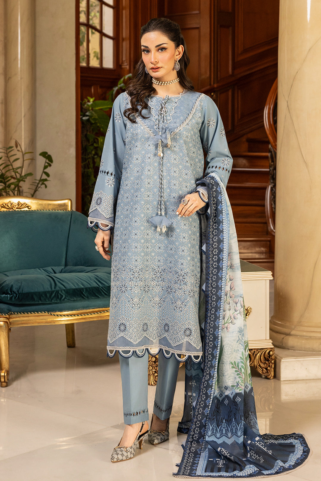 Embroidered Shirt Shalwar Dupatta - 4003
