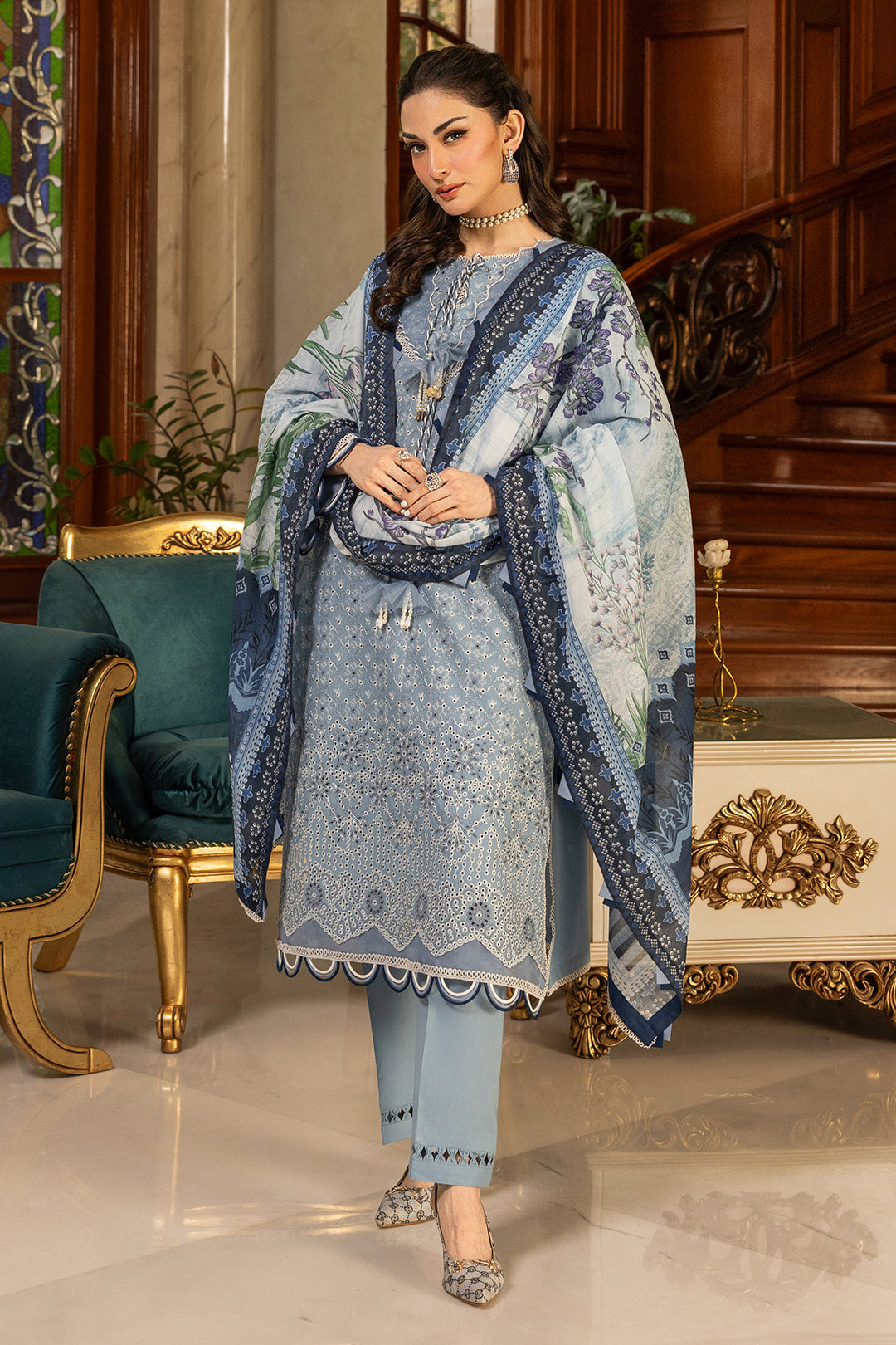 Embroidered Shirt Shalwar Dupatta - 4003
