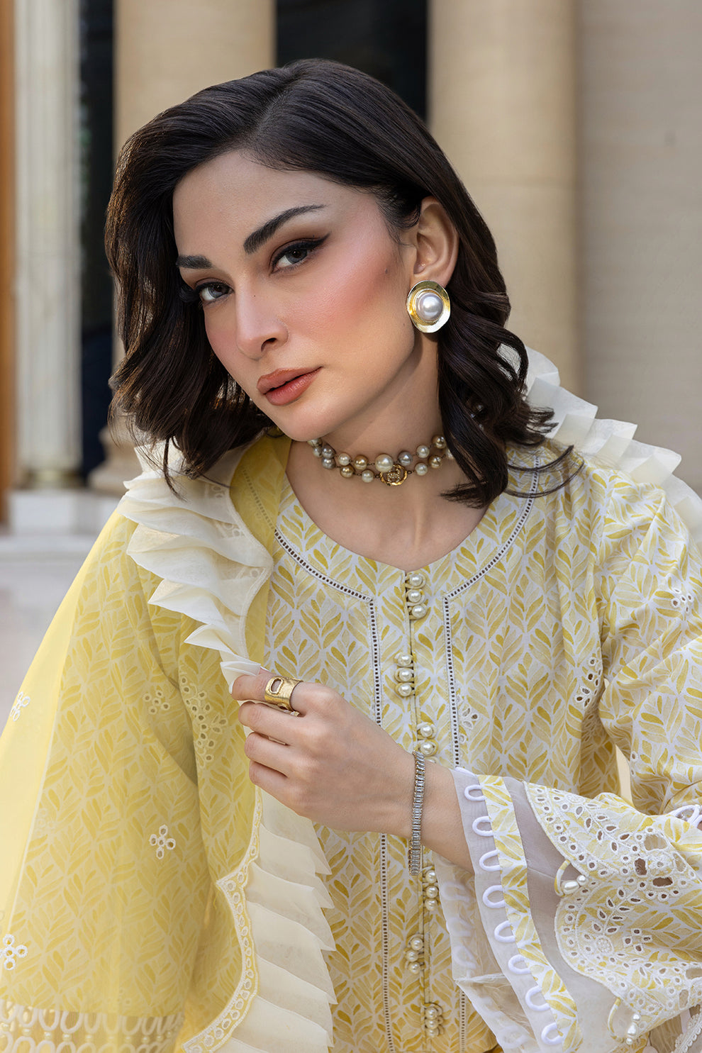 Light yellow Unstitched for Women