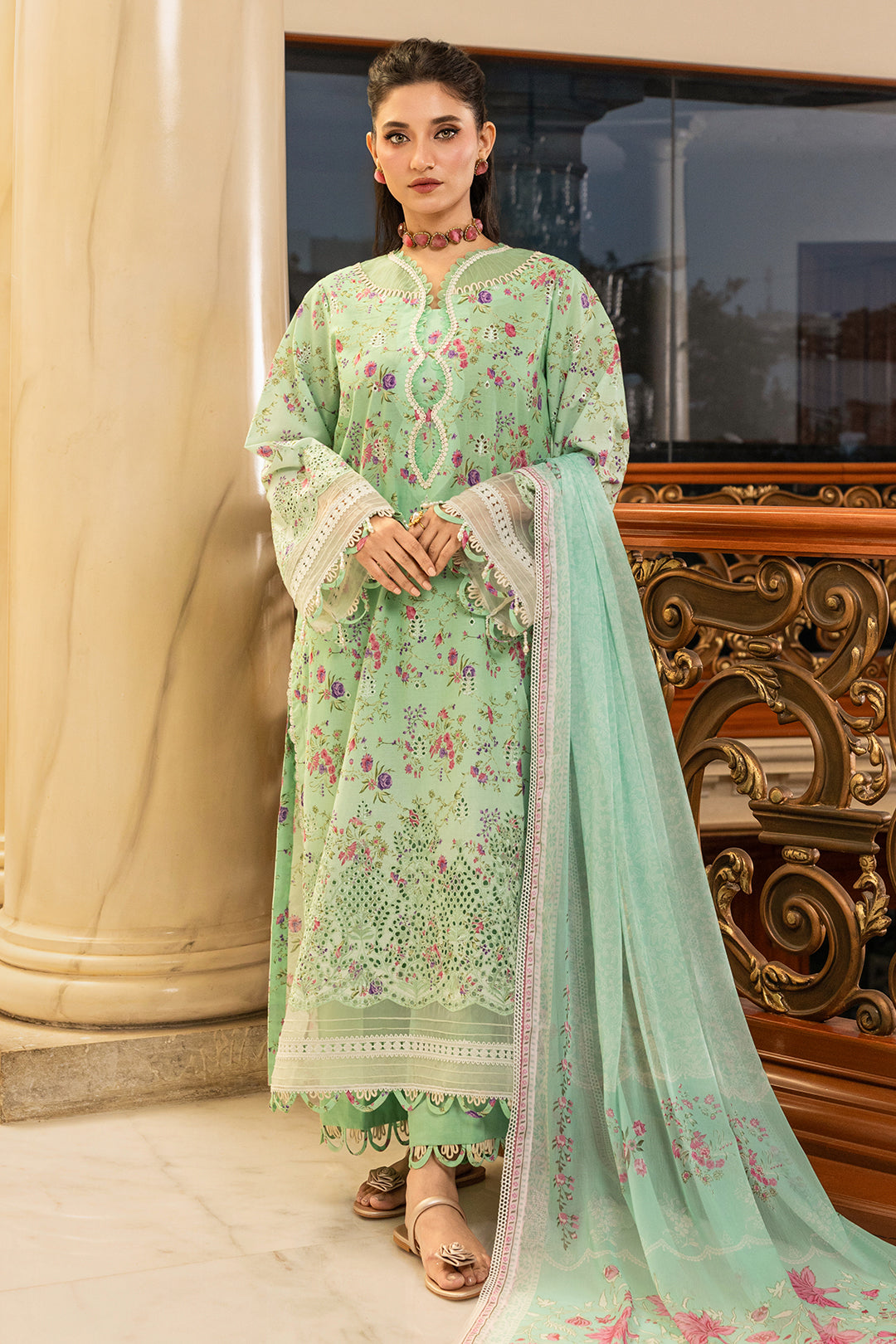 Embroidered Shirt Shalwar Dupatta - 4006