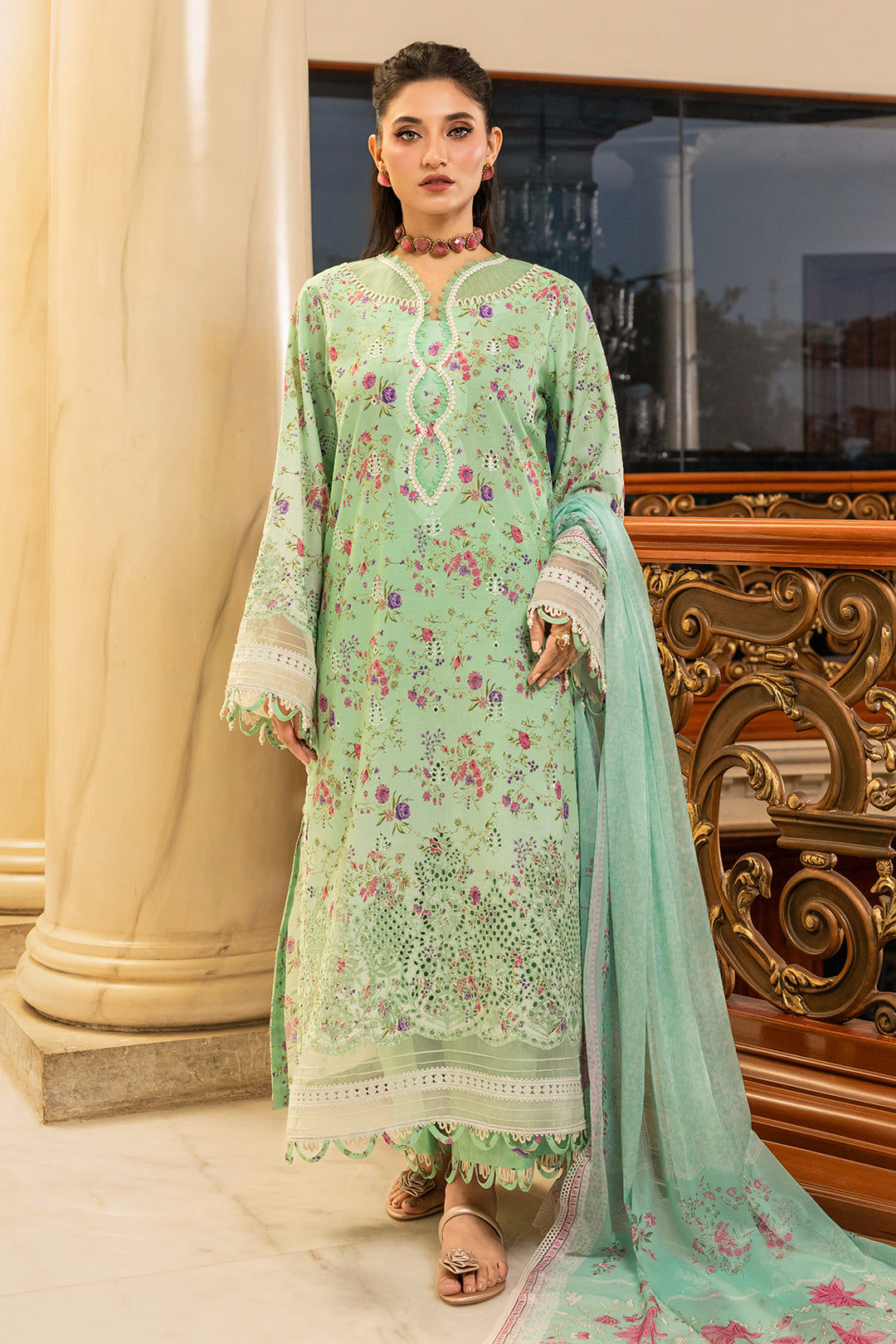 Embroidered Shirt Shalwar Dupatta - 4006