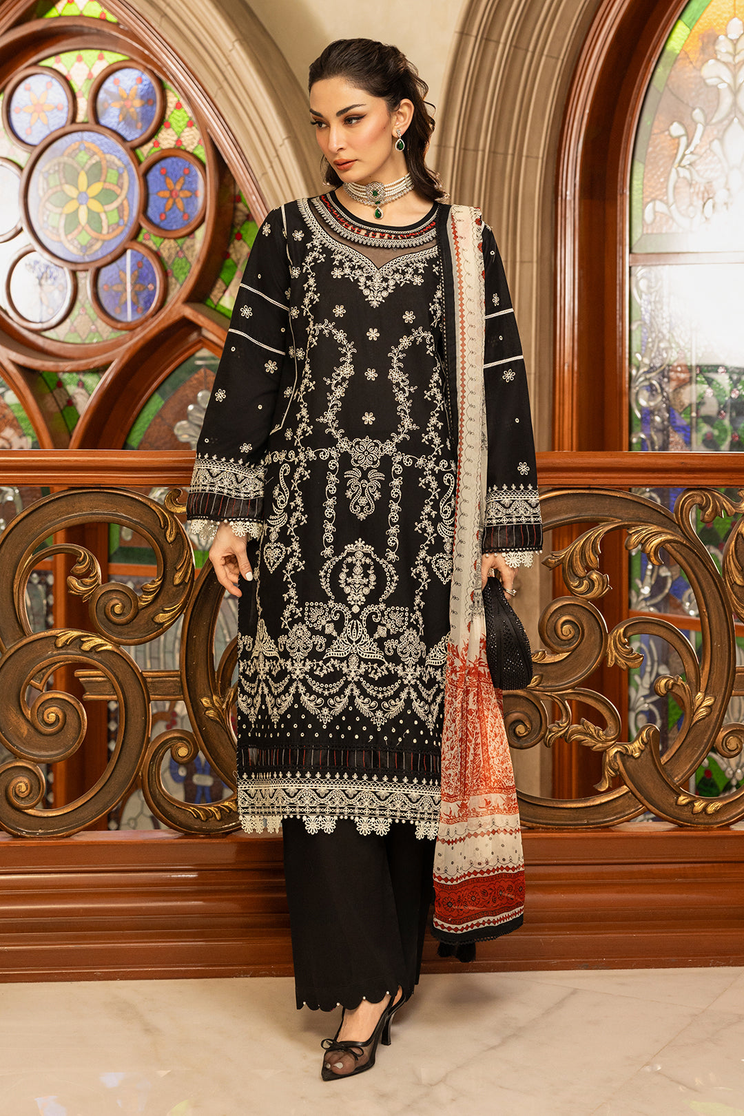 Embroidered Shirt Shalwar Dupatta - 0468