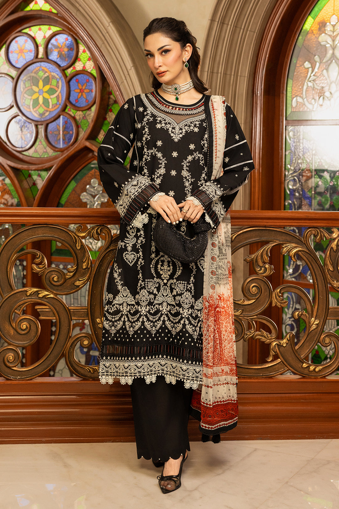 Embroidered Shirt Shalwar Dupatta - 0468