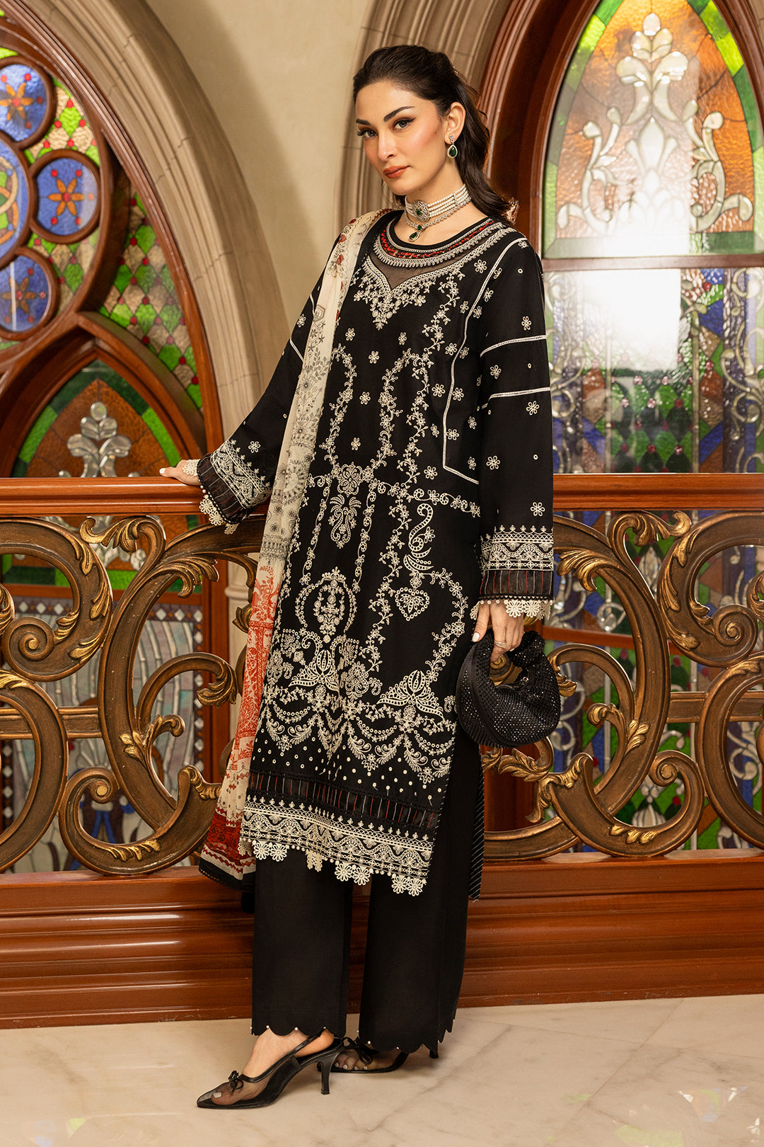 Embroidered Shirt Shalwar Dupatta - 0468