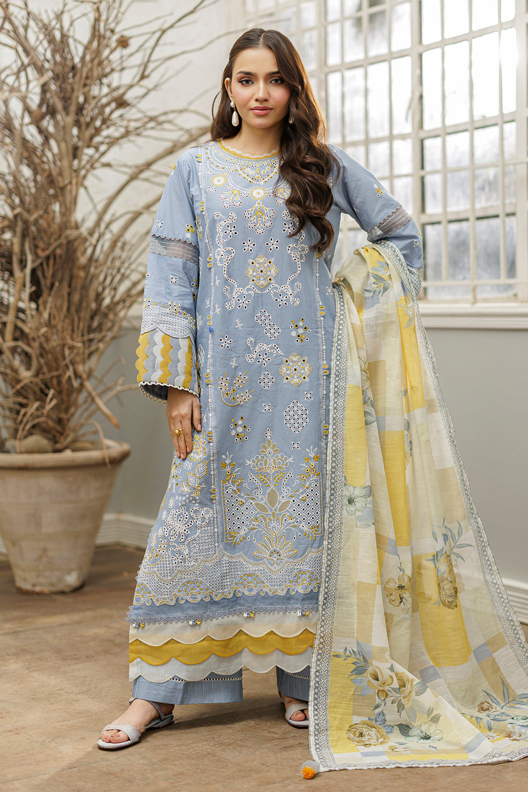 Embroidered Shirt Shalwar Dupatta - 4041