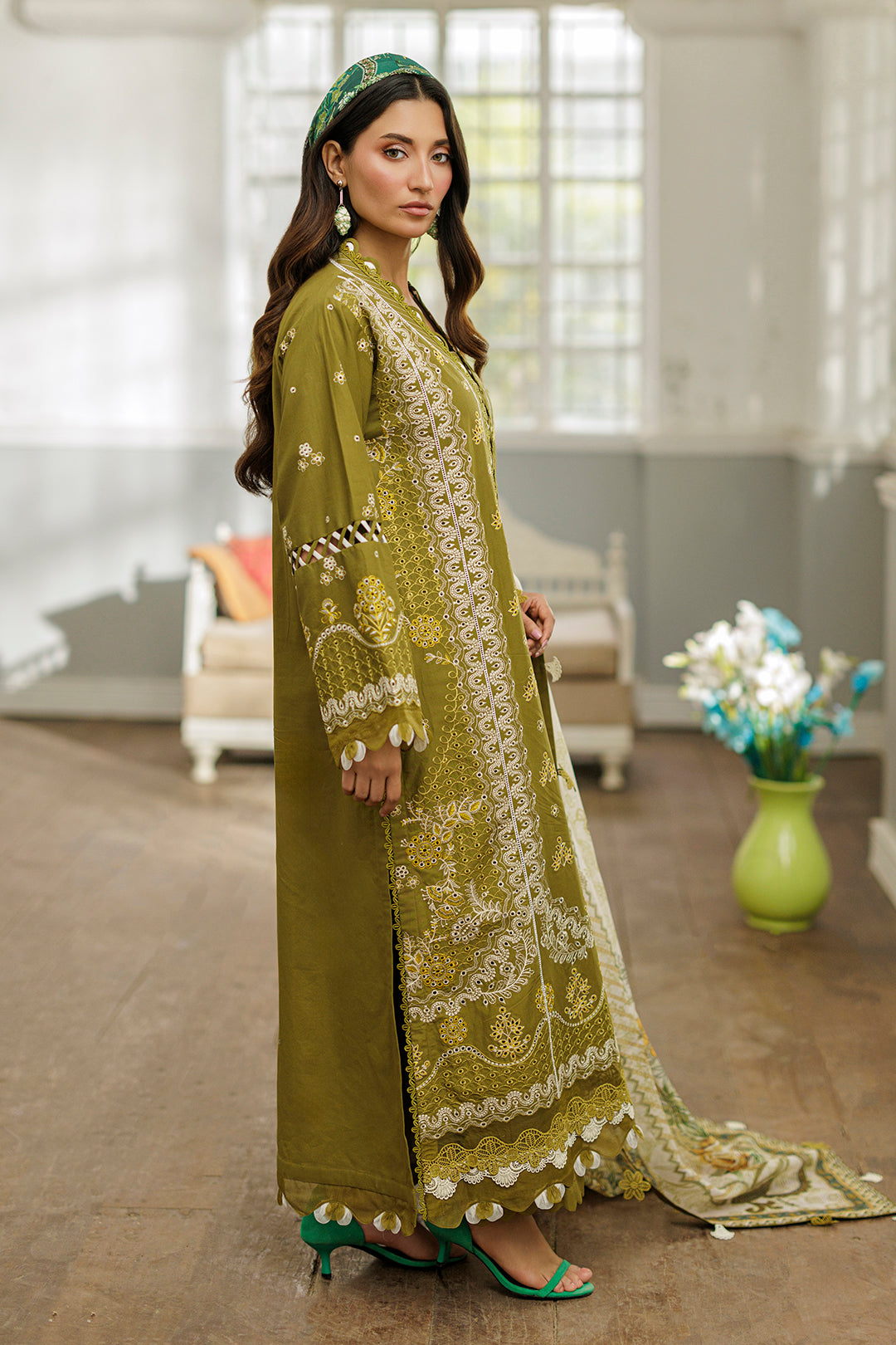 Embroidered Shirt Shalwar Dupatta - 4044