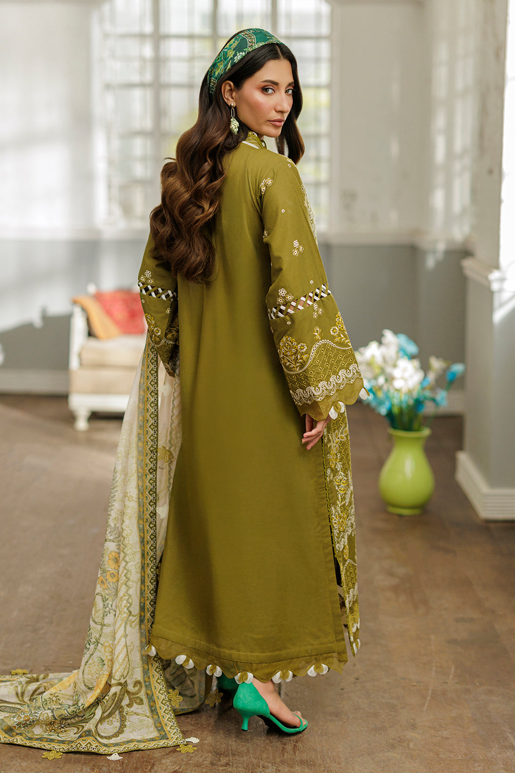 Embroidered Shirt Shalwar Dupatta - 4044