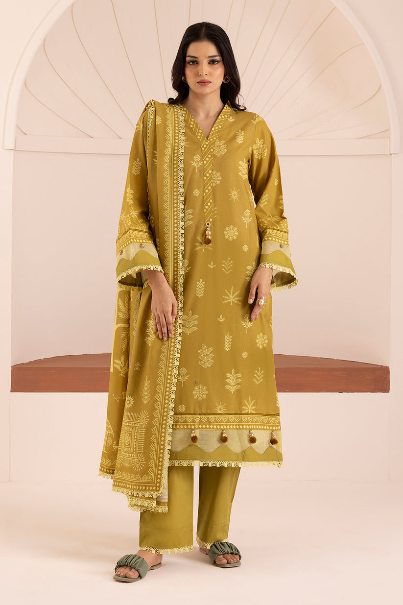 Olive green Unstitched for Women