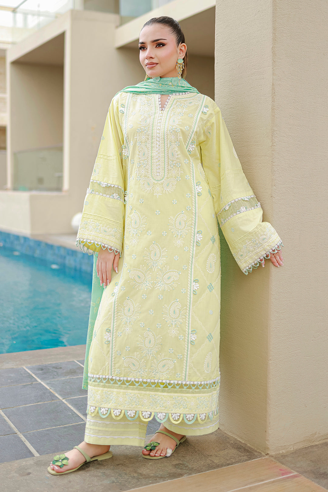 Embroidered Shirt Shalwar Dupatta - 4046