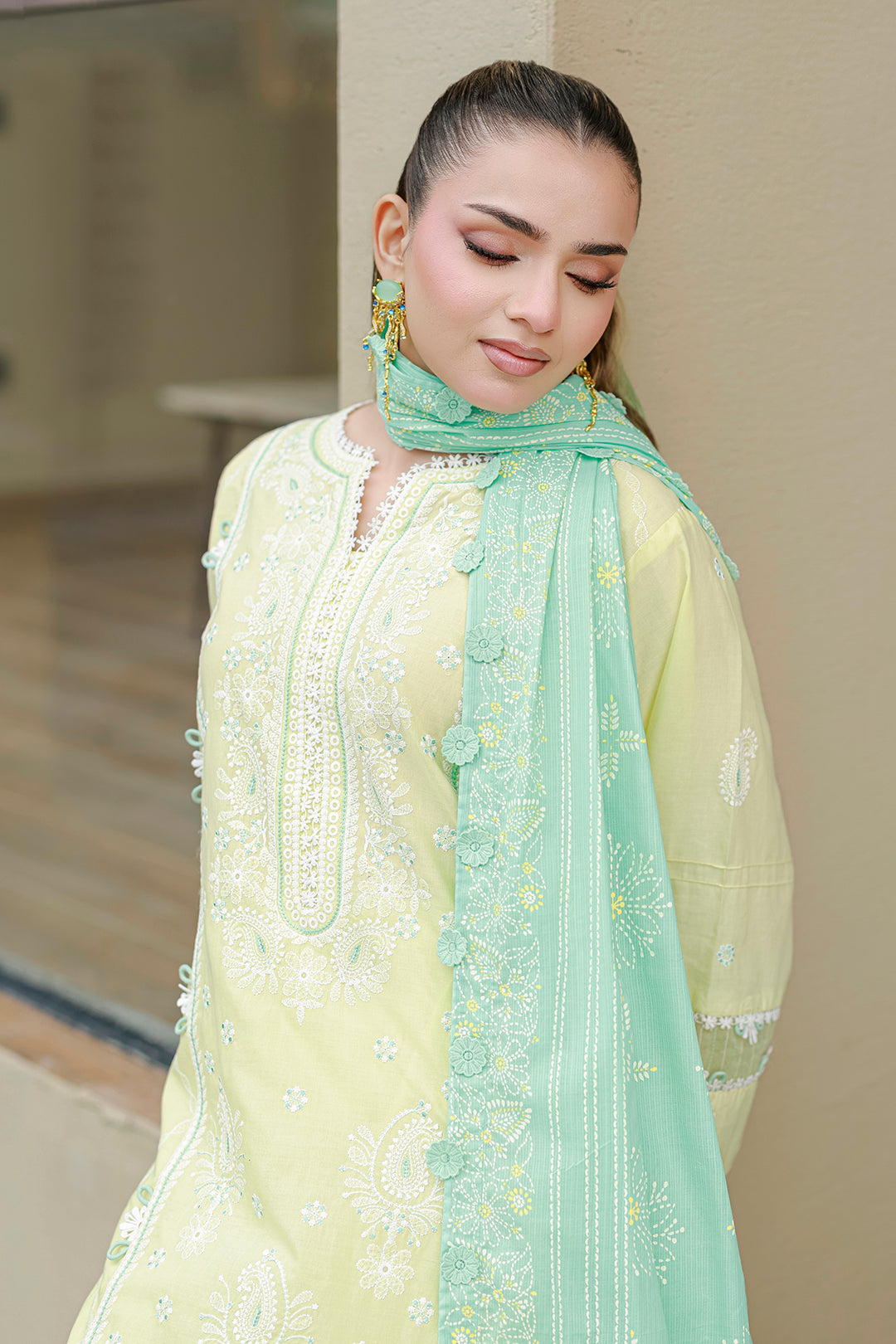 Embroidered Shirt Shalwar Dupatta - 4046