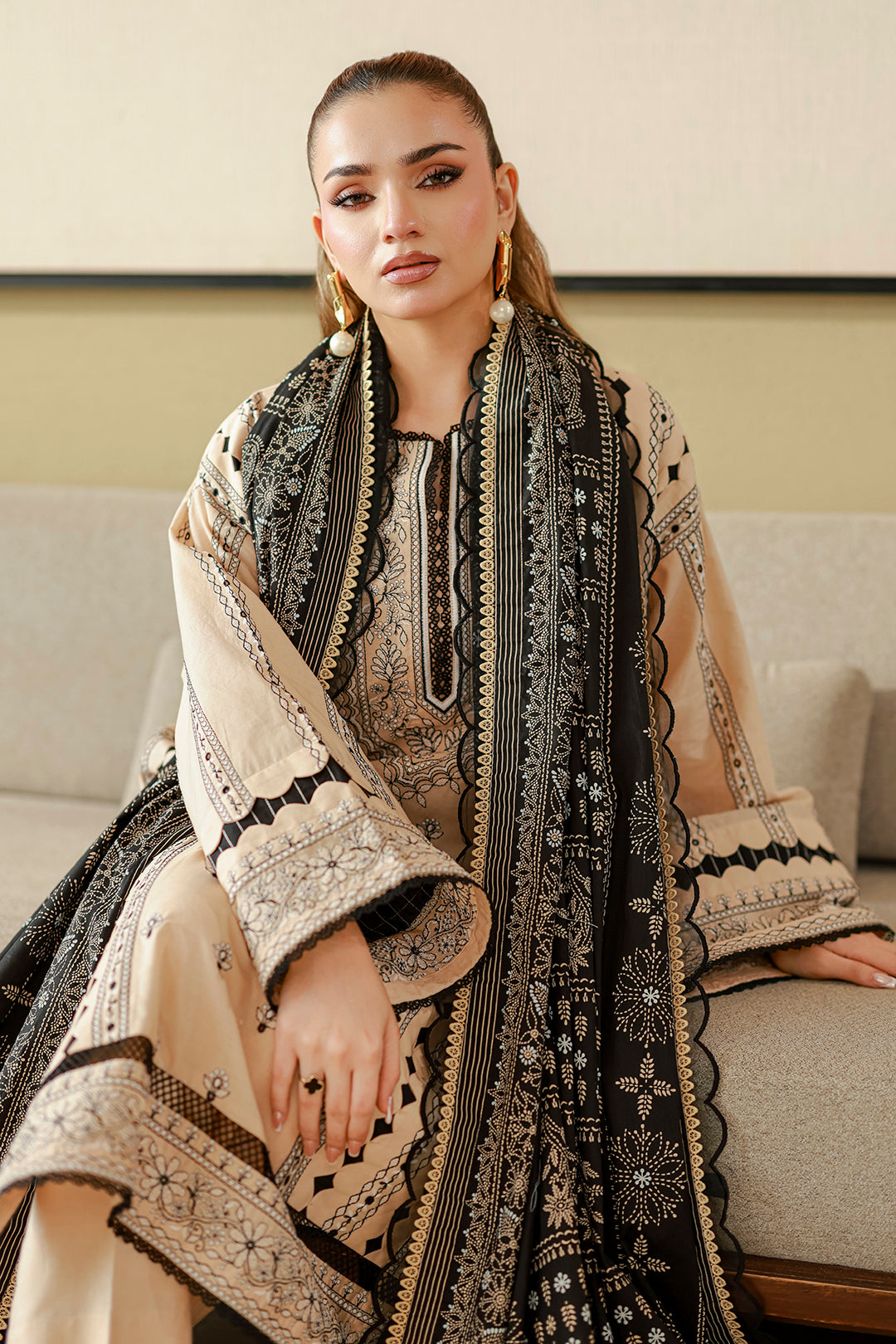 Embroidered Shirt Shalwar Dupatta - 4047