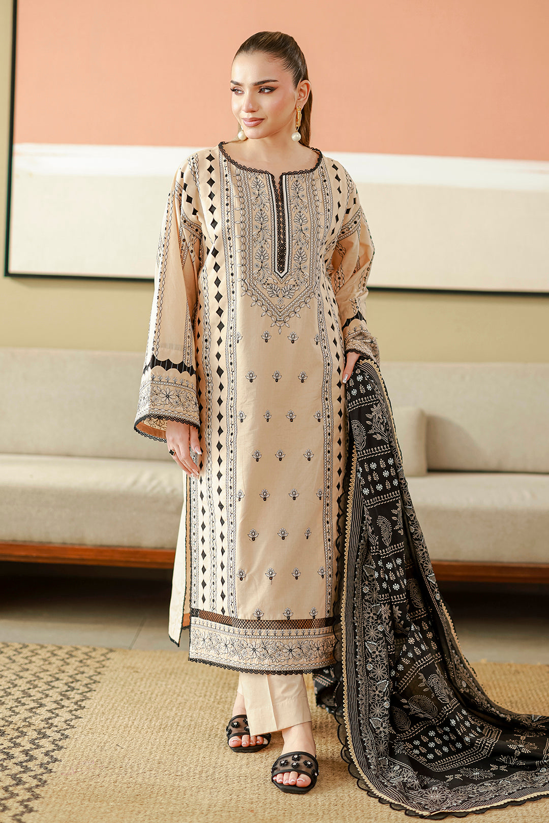 Embroidered Shirt Shalwar Dupatta - 4047