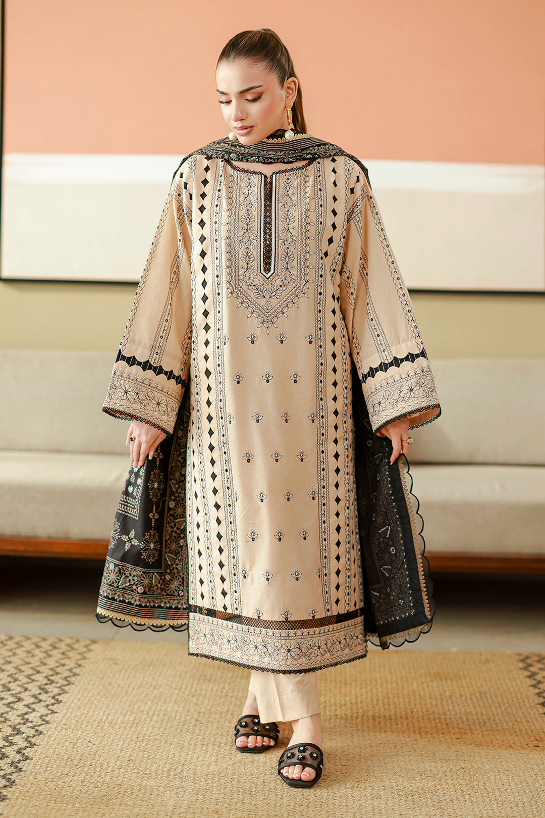 Embroidered Shirt Shalwar Dupatta - 4047
