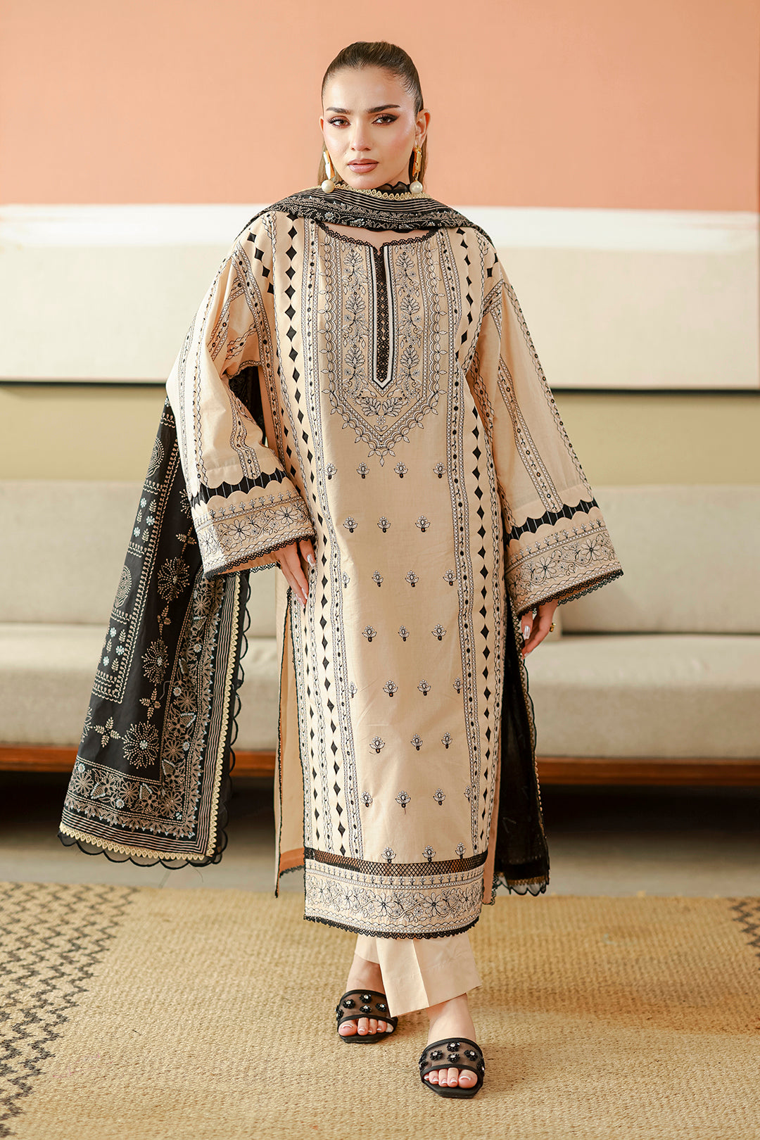 Embroidered Shirt Shalwar Dupatta - 4047