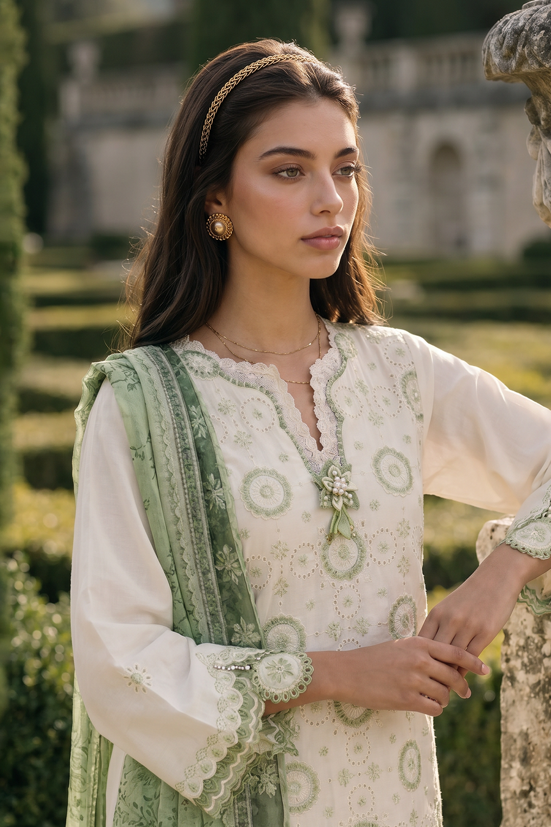 Embroidered Shirt Shalwar Dupatta - 4049