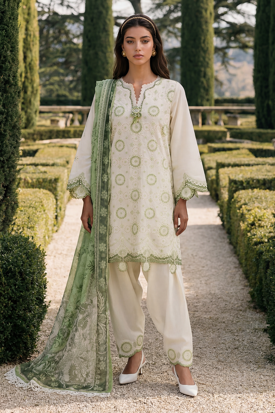 Embroidered Shirt Shalwar Dupatta - 4049