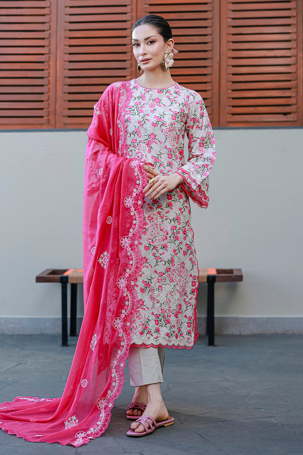 Embroidered Shirt Shalwar Dupatta - 4051