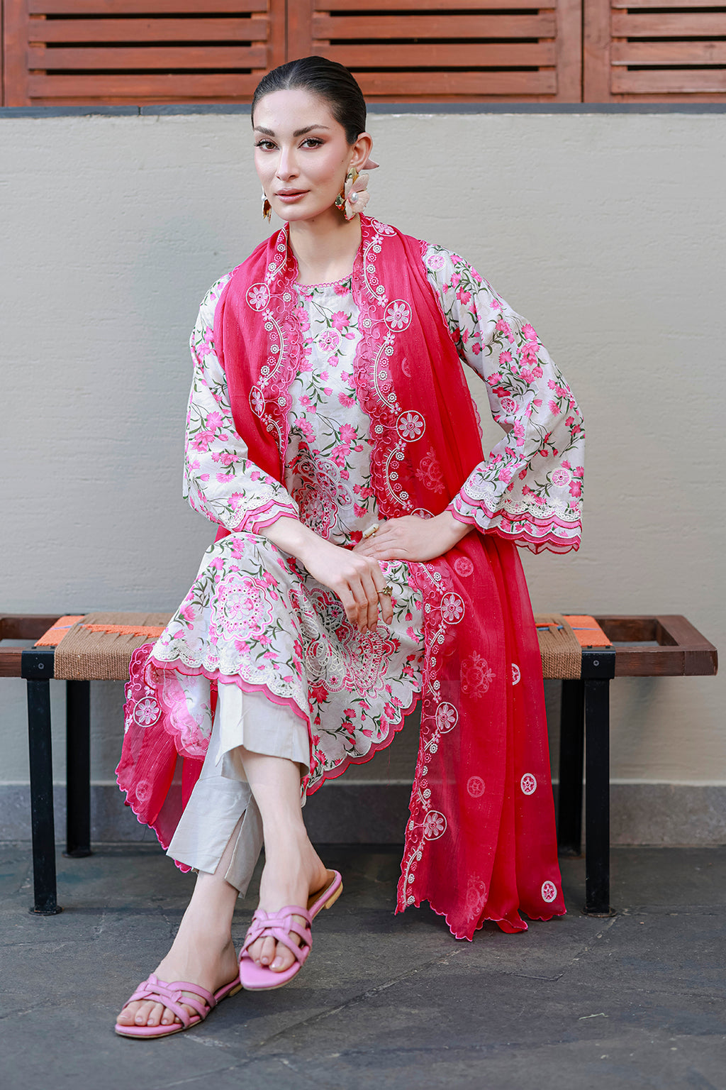 Embroidered Shirt Shalwar Dupatta - 4051