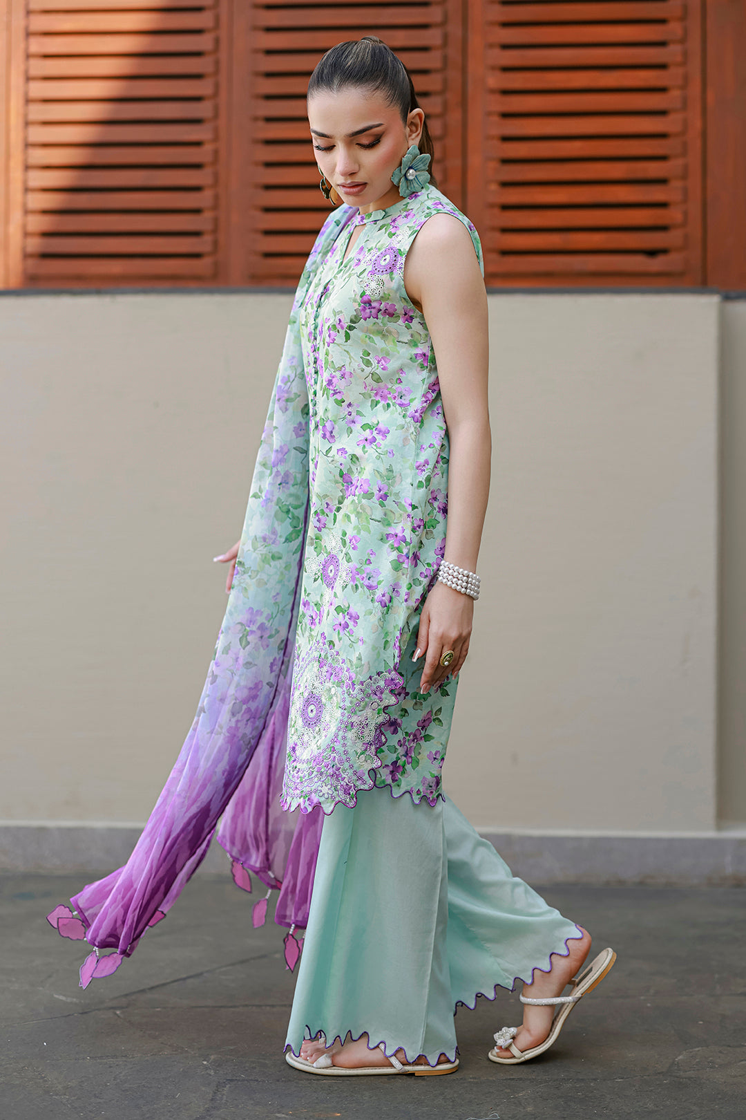 Embroidered Shirt Shalwar Dupatta - 4053