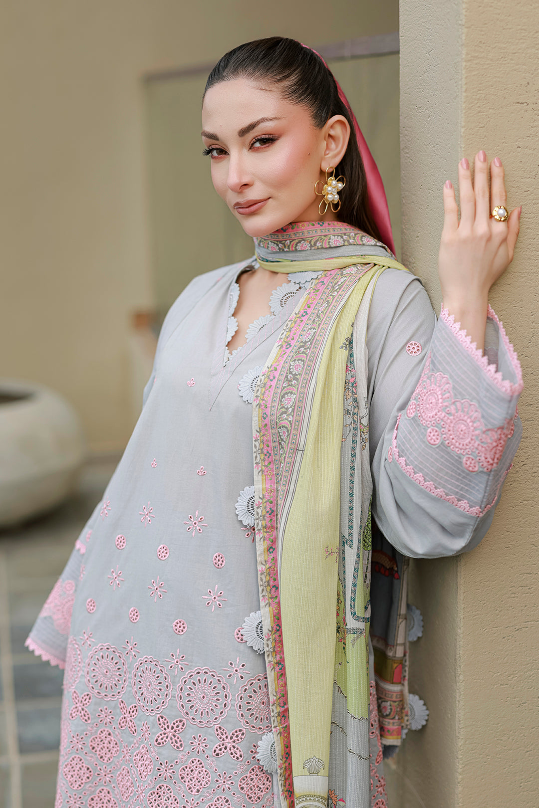 Embroidered Shirt Shalwar Dupatta - 4054
