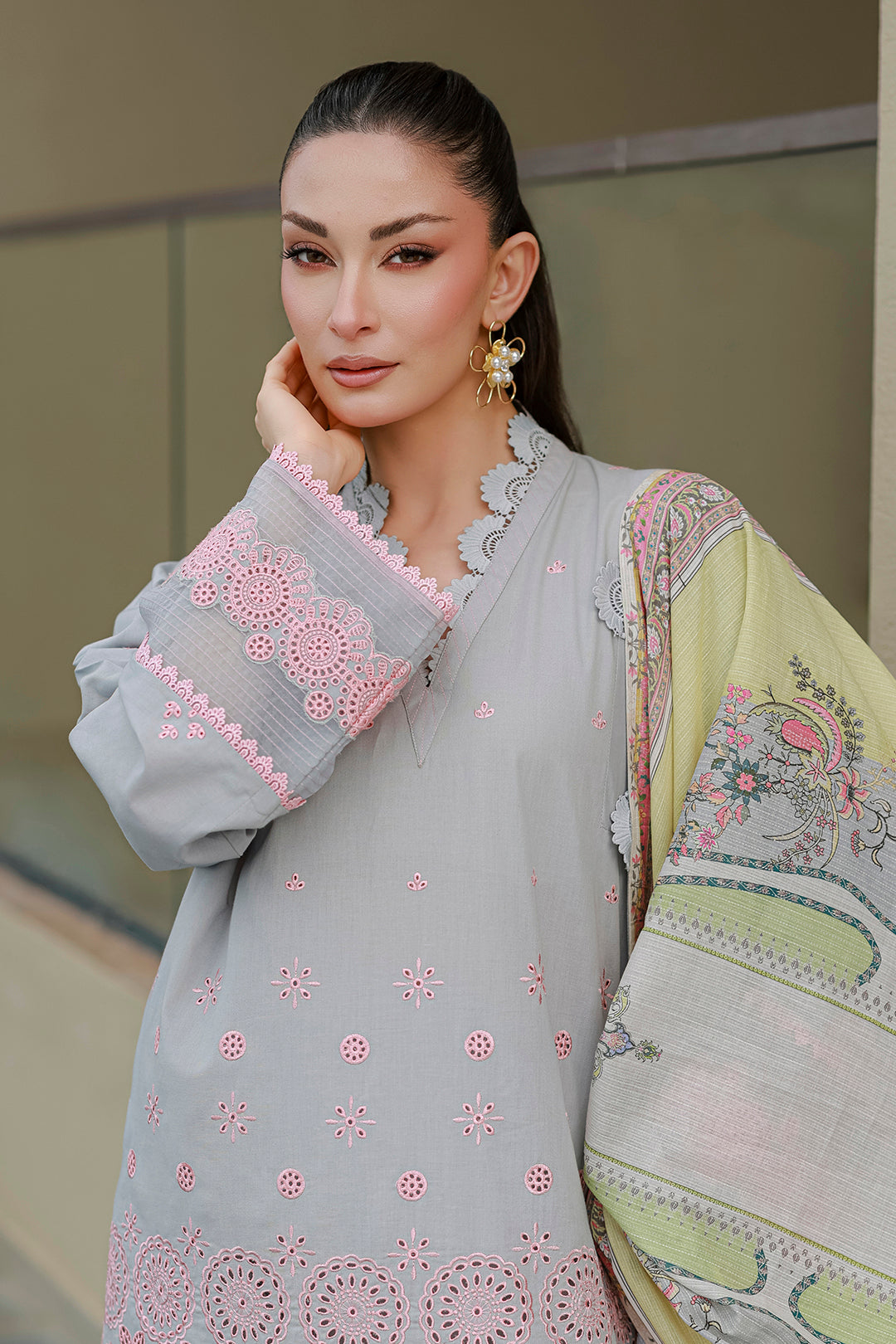 Embroidered Shirt Shalwar Dupatta - 4054