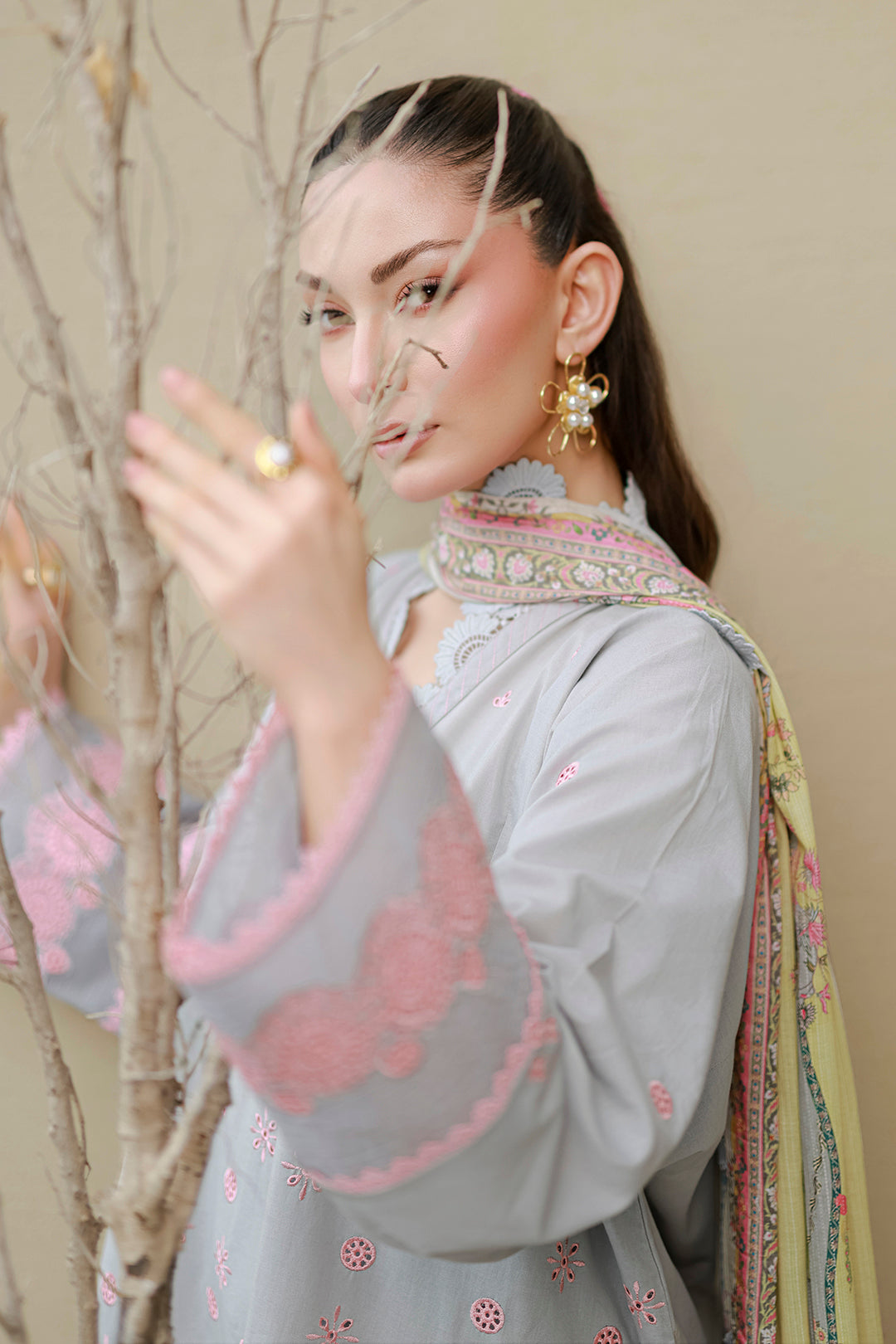 Embroidered Shirt Shalwar Dupatta - 4054