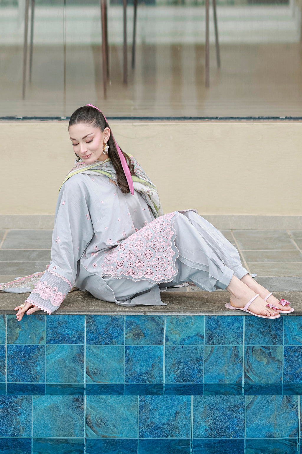 Embroidered Shirt Shalwar Dupatta - 4054