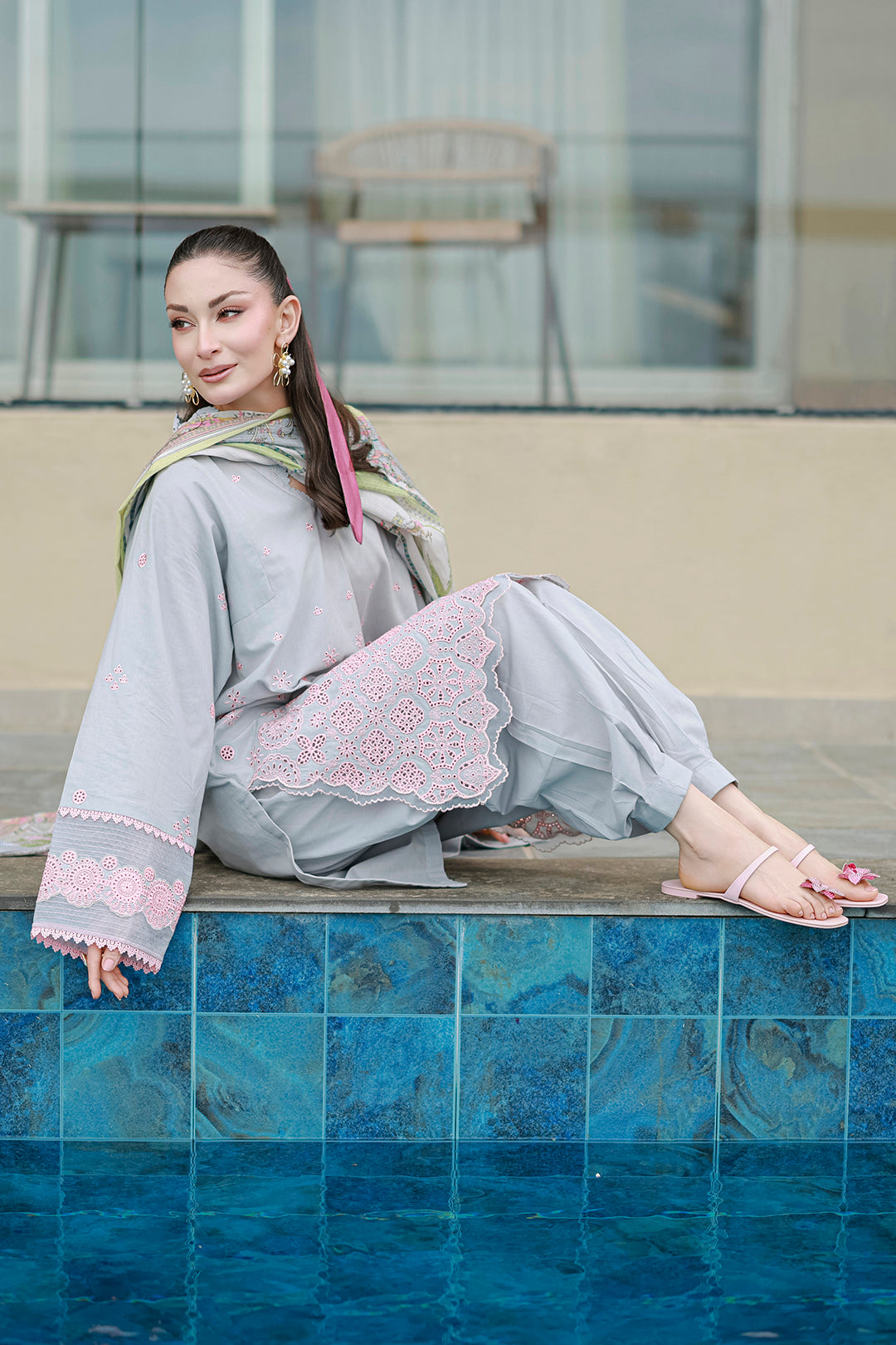 Embroidered Shirt Shalwar Dupatta - 4054