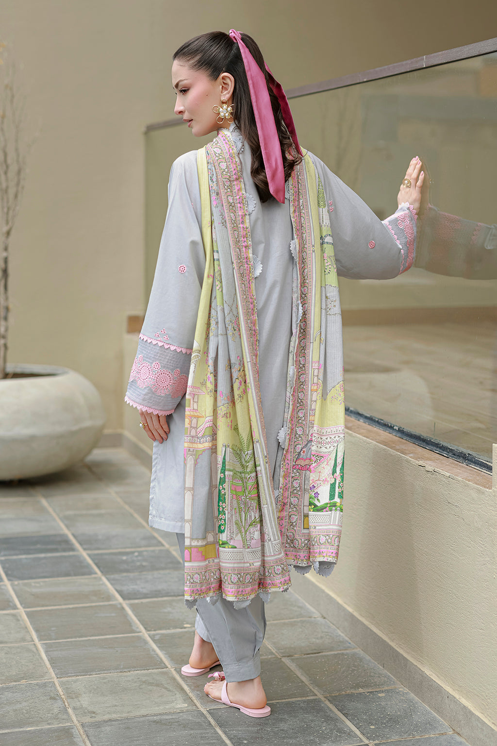 Embroidered Shirt Shalwar Dupatta - 4054