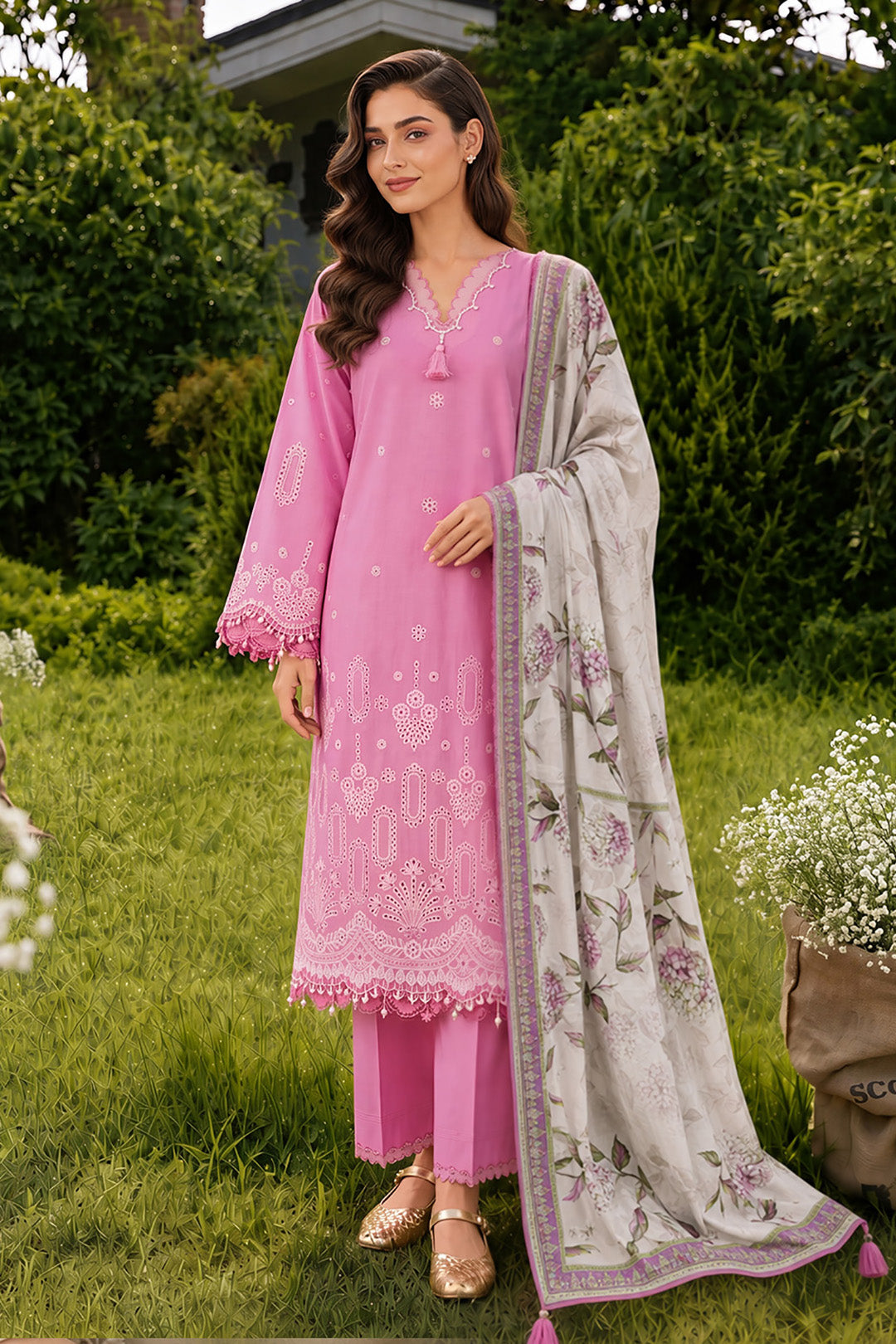 Embroidered Shirt Shalwar Dupatta - 4055