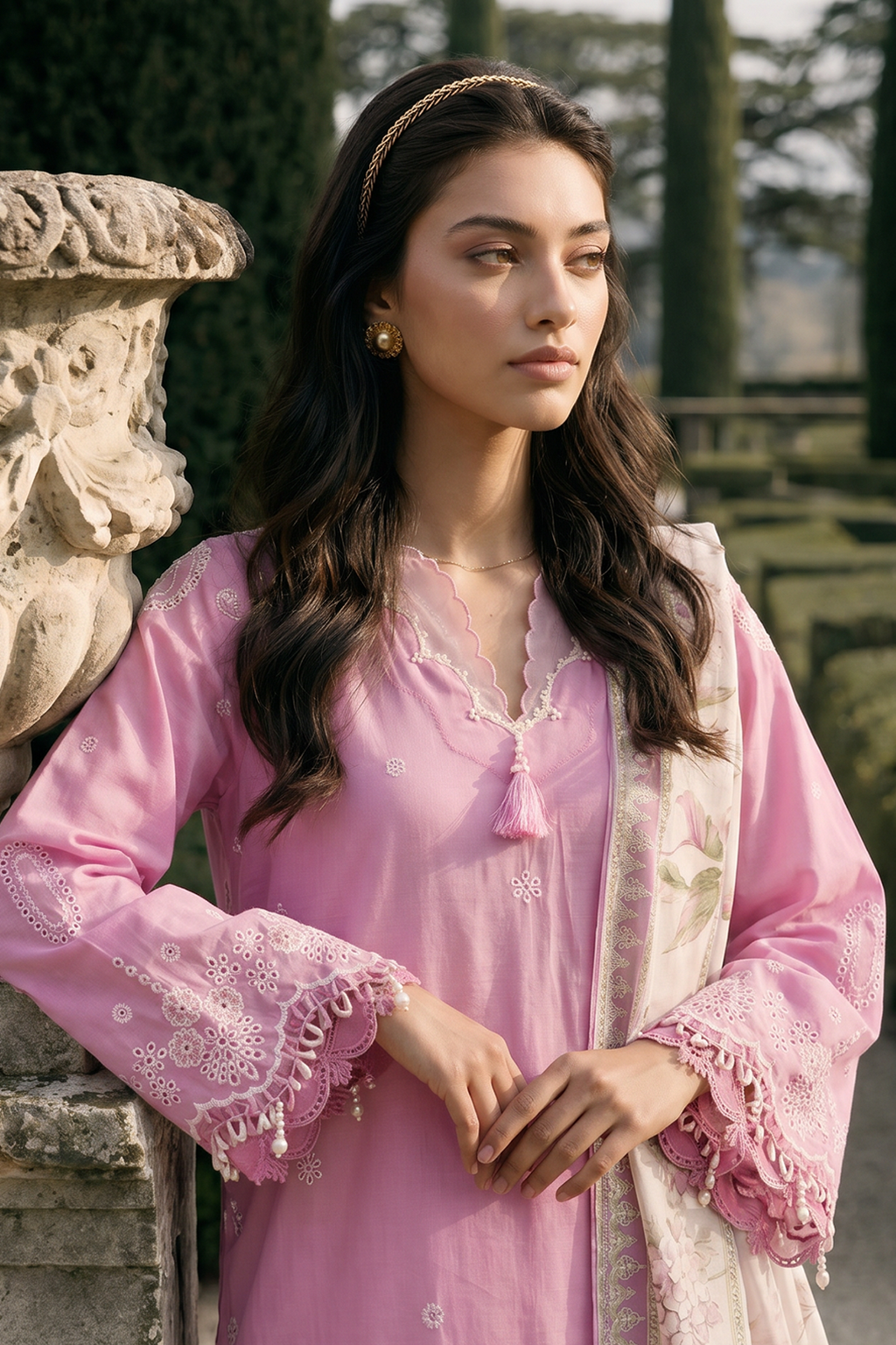 Embroidered Shirt Shalwar Dupatta - 4055