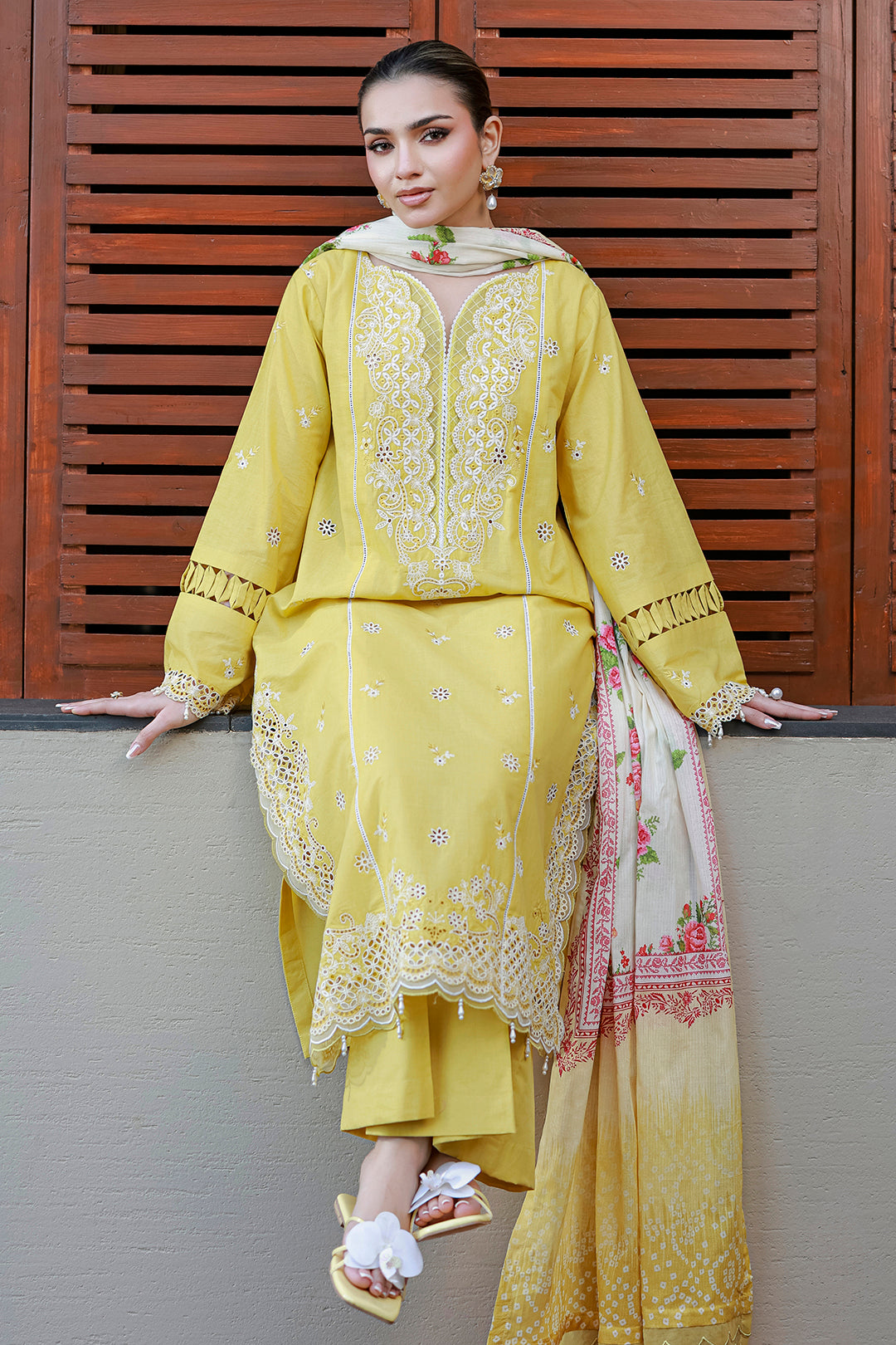 Embroidered Shirt Shalwar Dupatta - 4056