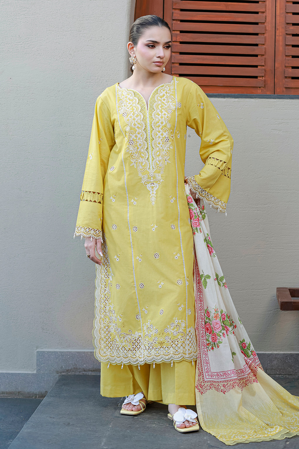 Embroidered Shirt Shalwar Dupatta - 4056