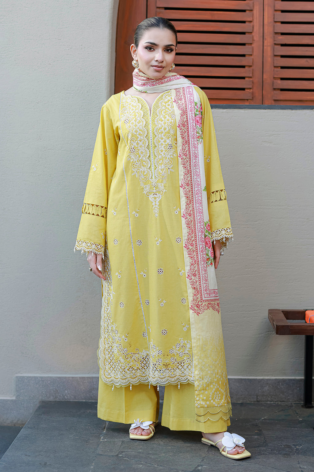 Embroidered Shirt Shalwar Dupatta - 4056