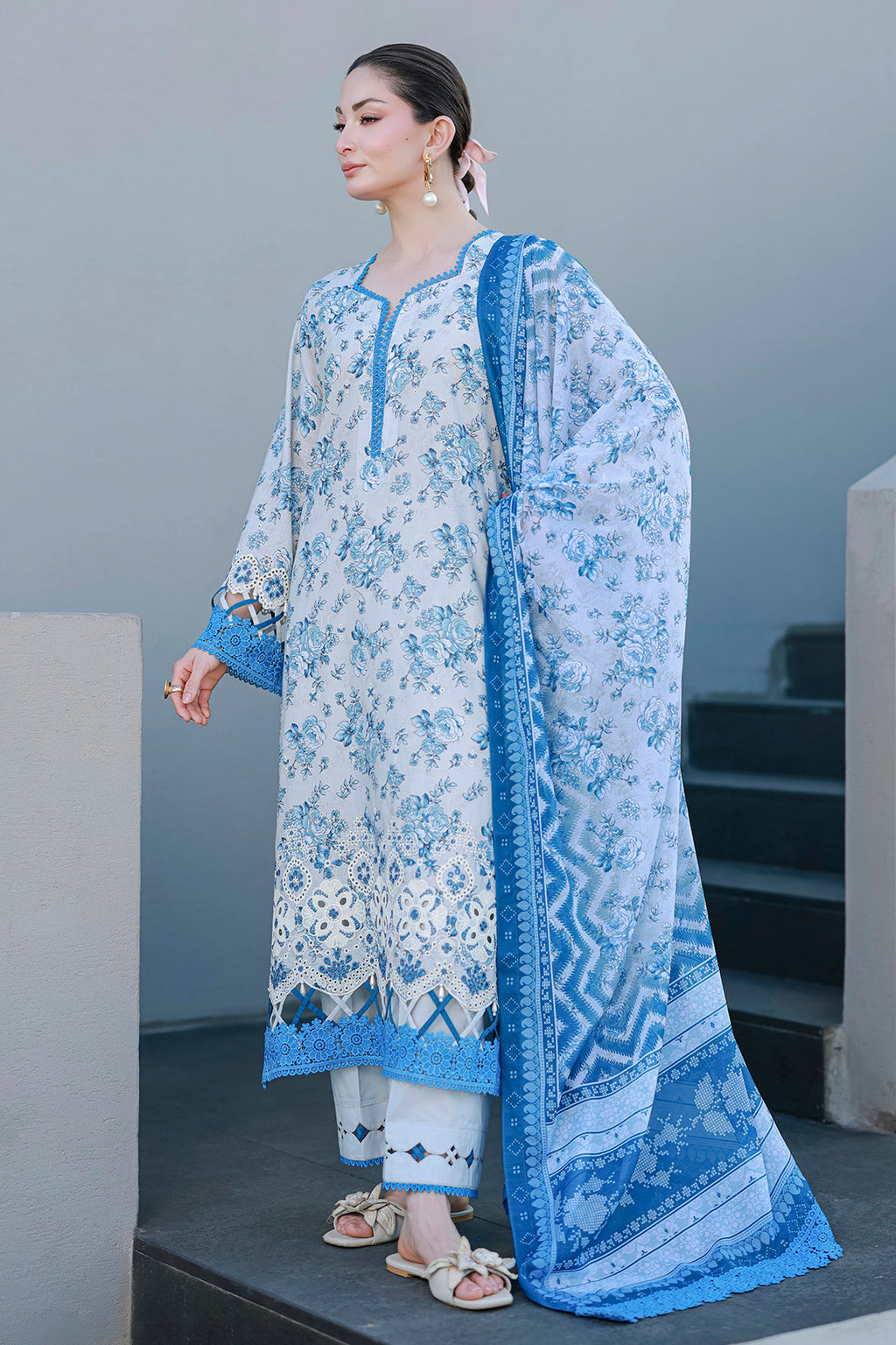 Embroidered Shirt Shalwar Dupatta - 4057