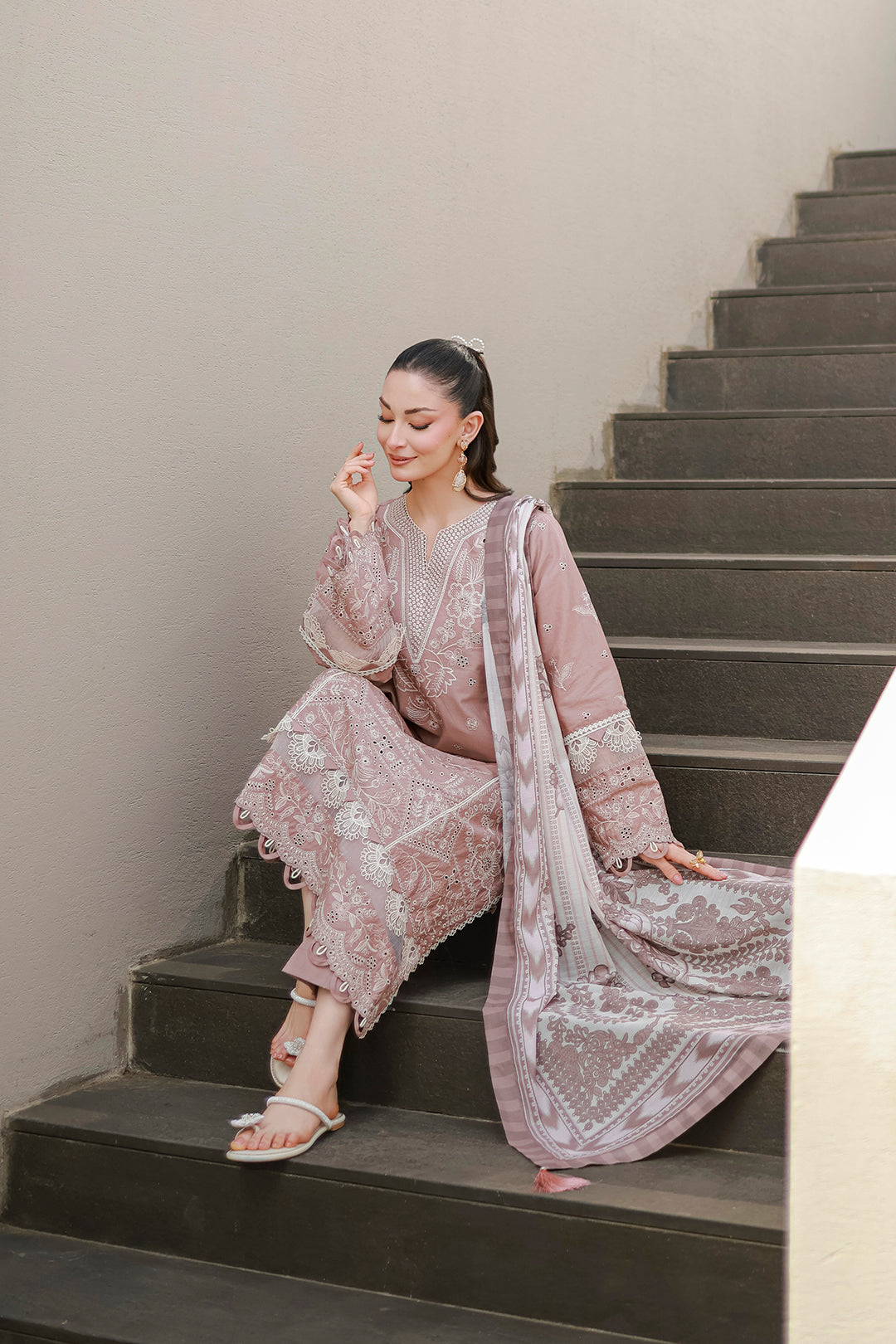 Embroidered Shirt Shalwar Dupatta - 4058