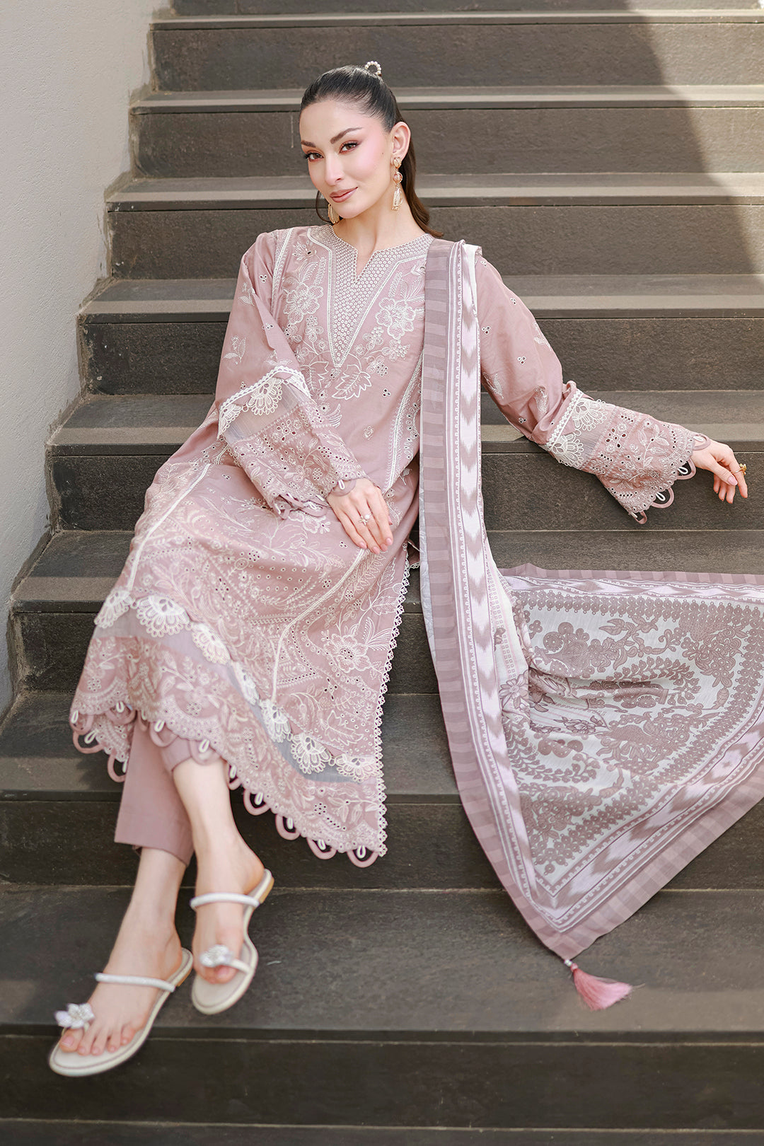 Embroidered Shirt Shalwar Dupatta - 4058