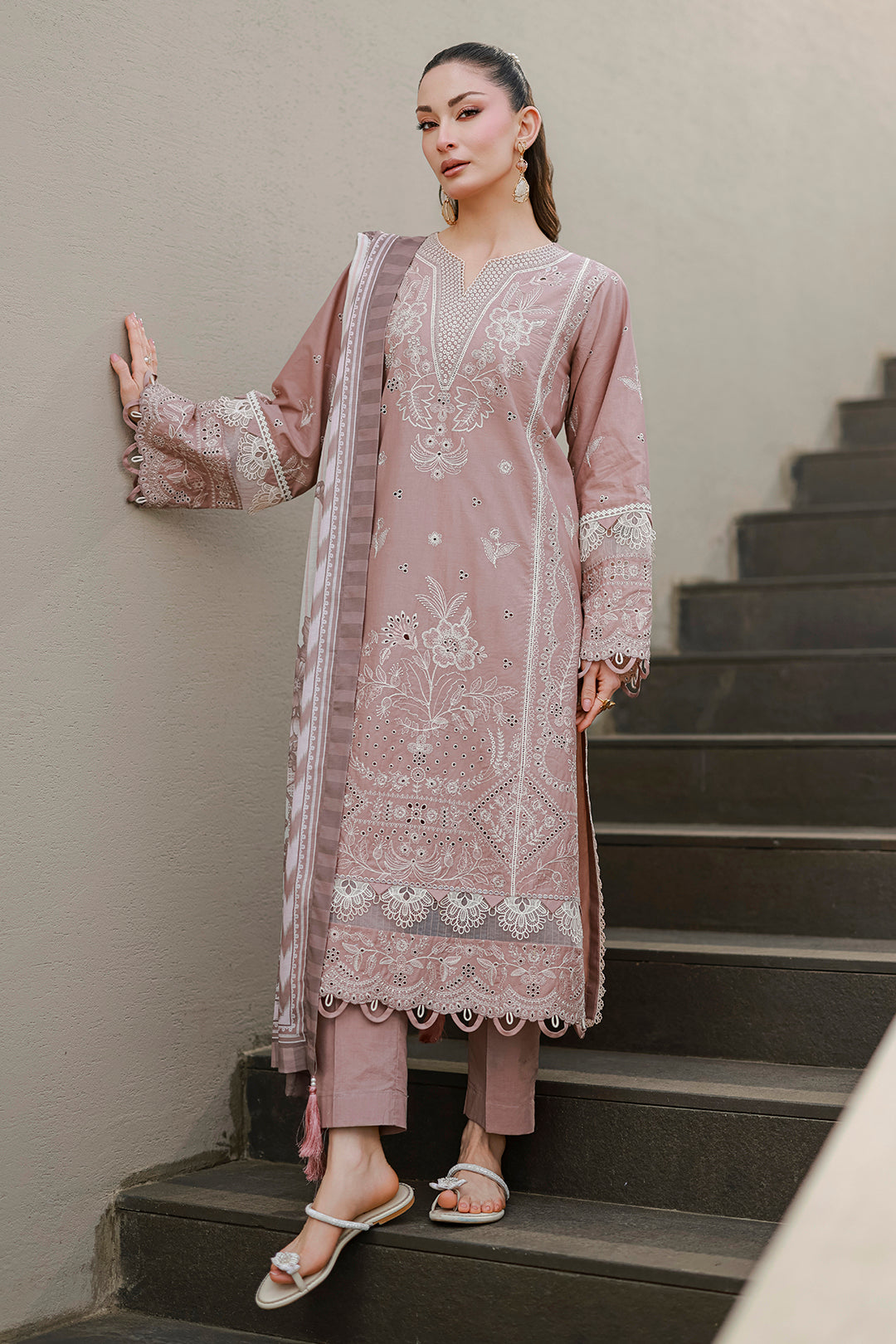 Embroidered Shirt Shalwar Dupatta - 4058