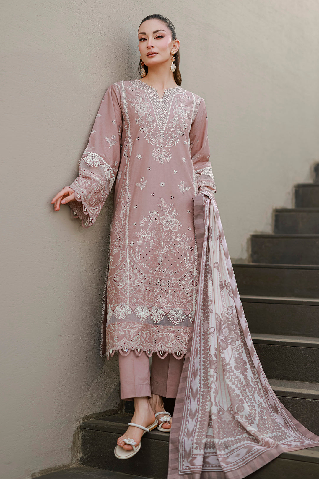 Embroidered Shirt Shalwar Dupatta - 4058